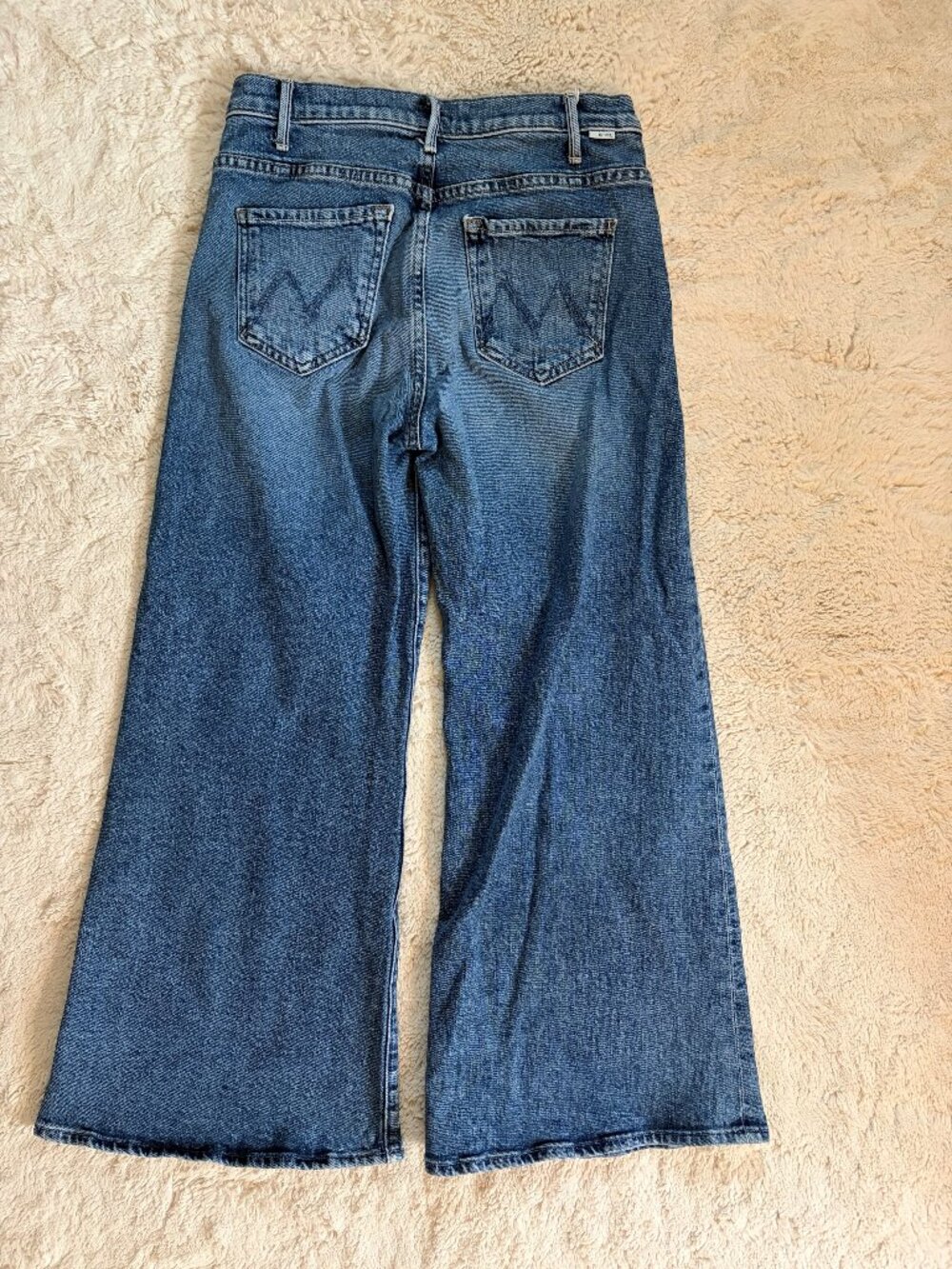 MOTHER The Hustler Roller Sneak High Rise Wide Leg Jeans - Size 28